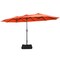 Costway 15 Ft Patio Double Sided Umbrella Outdoor Market Umbrella BeigeTanOrangeBurgundy